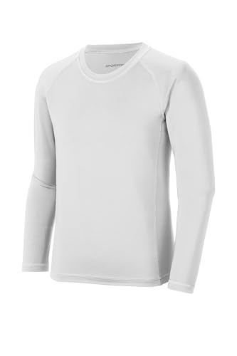 SPORT-TEK Youth Long Sleeve Rashguard Tee | Lightweight Summer T-Shirt for Boys & Girls, Athletic Fit Clothing with UPF 503