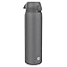 Price comparison product image ION8 Lightweight 1 Litre Steel Water Bottle, Non-Insulated, Leak Proof, Easy to Open, Secure Lock, Dishwasher Safe, Flip Cover, Carry Handle, Ideal for Travel & Active Lifestyles, Grey