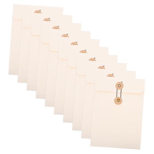 NUOBESTY 10個入りファイル収納バッグ 大容量ファイルポケット 丈夫な書類整理用フォルダー 紐付きボタン留め オフィス 学校 事務所での書類整理に適用