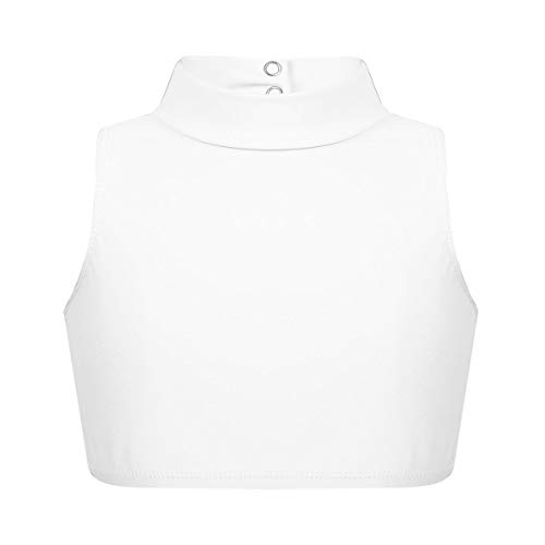 Image of Girls High Neck Athletic Sports Bra Crop Top Gymnastics Workout Gym Fitness Vest Tank Top T Shirt