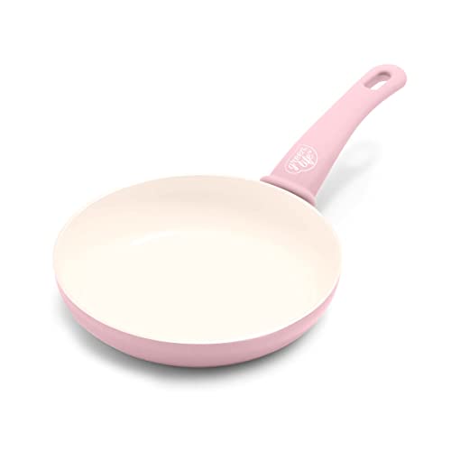 Image of GreenLife Nonstick 8" Frying Pan Skillet, Non-Toxic PFAS-Free Ceramic Nonstick, Dishwasher & Oven Safe, Stay-Cool Handles, Wobble Free, Pink