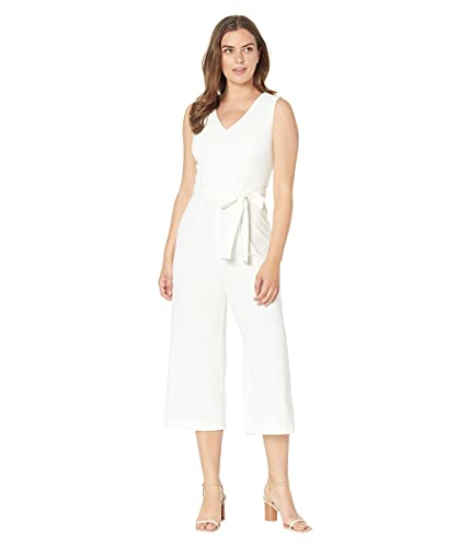 Tommy Hilfiger Women's Cropped Jumpsuit, White, 2