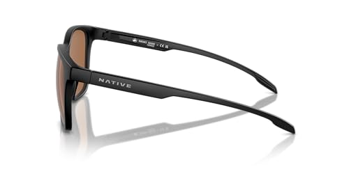 Native Unisex Sunglasses Matte Black Frame, Brown Polarized Lenses, 54MM2