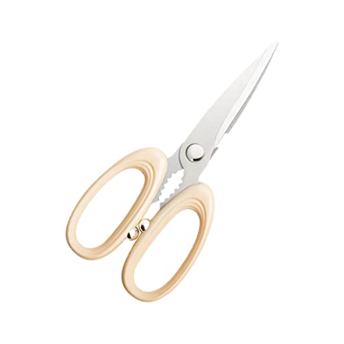 HOMSFOU Schere Beige Küchenschere Küchenschere Barbecue Scissor Beige Kitchen Lebensmittel Scher Geflügel Meeresfrüchte ?uterschneider für Fleischspiel Hühnerknochen Scharfe Küchenschere