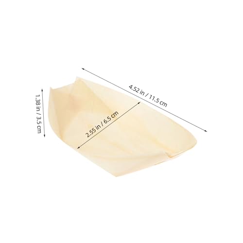 Platos desechables de madera 100 unidades 11.5 cm x 6.5 cm miniatura 2