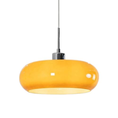 KXEcoLife Lámpara Colgante monocasco con Base E27, araña de Estilo Retro francés, Pantalla de lámpara Colgante de Cristal con Alta transmisión de luz, luminarias Decorativas para Restaurante