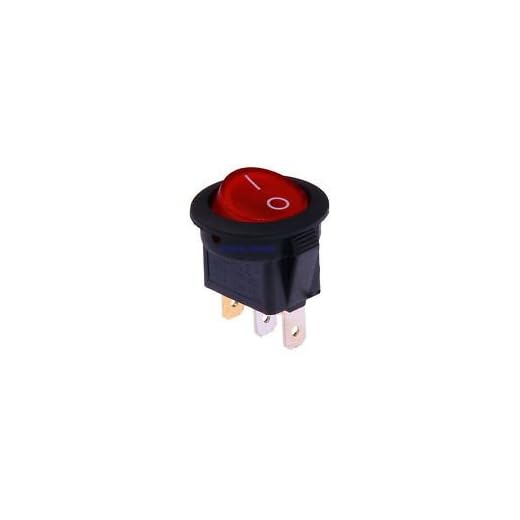 10X Interruptor Redondo Basculante Rojo iluminado ON/OFF 3 polos con luz 220V