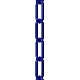 Montour Line Plastic Chain Safety Barrier, Lightweight, Crowd Control Blue 2 Inch 5 Foot Long