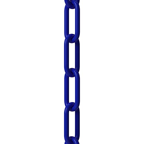 Montour Line Plastic Chain Safety Barrier, Lightweight, Crowd Control Blue 2 Inch 5 Foot Long