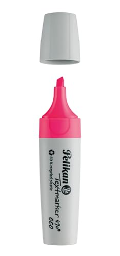 Pelikan Textmarker 490 eco, 1 x Neon-Rosa, 1 Stück, mit Keilspitze