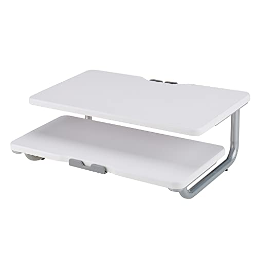 Support de moniteur d'ordinateur 2 niveaux organiseur de bureau en métal