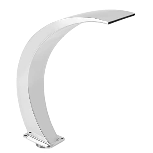 HWGING Fuente para piscina en cascada, rosca hembra G1, acero inoxidable 304, diseño curvado, para patio de recreo