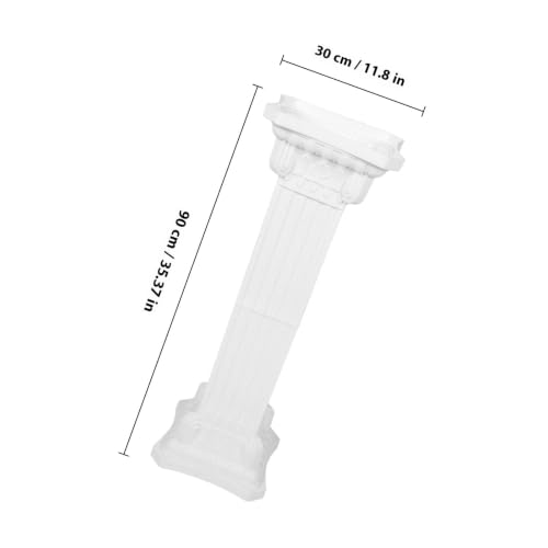 Columna romana decorativa resistente al sol con acabado blanco elegante 3