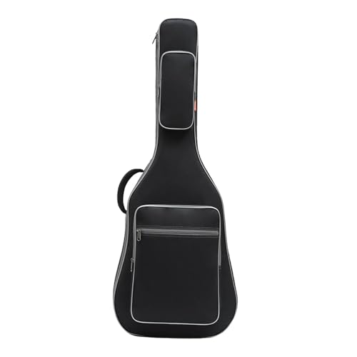 Sac de basse électrique noir en tissu Oxford avec poches pour accessoires