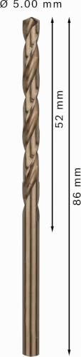 Bosch 10x PRO Stainless Steel HSS-Co Spiralbohrer, 5 x 52 x 86 mm, 10-tlg. – Ansicht 3