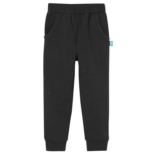 Pantalones de chándal negros para niños delgados con corte cómodo ajustado