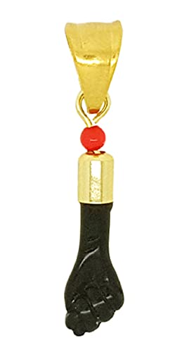 14kt Gp Black Hand Evil Eye Lucky Charm Pendant Azabache Mal De Ojo Dije by MIA4