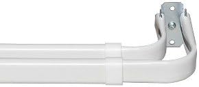 White 28" to 48" Adjustable Double Curtain/Drapery Rod