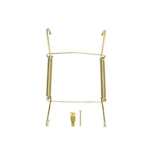 WINSOME Colgadores invisibles para platos de pared, soportes decorativos para platos, ganchos de resorte con protectores de puntas para colgar en la pared (9-13 cm, latón)
