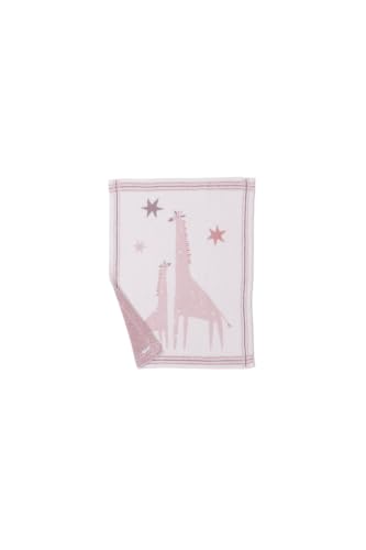 Image of Barefoot Dreams CozyChic Giraffe Stroller Blanket, Dusty Rose Multi, 30 inchx40 inch