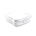 LaTienda23 Sandwichera Fiambrera de Plástico - Caja de Alimentos para Almuerzo y Bocadillos para Niños y Adultos - Ideal para Escuela, Trabajo o Paseo al Aire Libre - Picnic (Blanca)