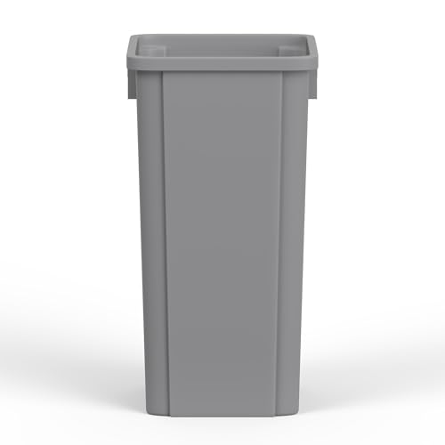 Image of 23 Gallon Gray Square Commercial Trash Garbage Can | Outdoor Office Restaurant School Kitchen