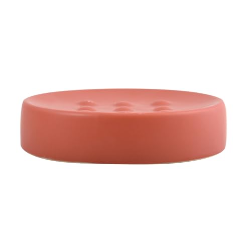 Spirella Porte-Savon décoratif Aspect Pierre pour Salle de Bain - Dimensions : 11 x 11 x 3 cm - Rouge Mat