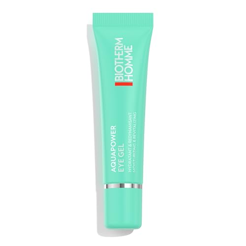 Biotherm Homme Aquapower Eye Gel, revitalisierende Augencreme für Männer, mit hochwertigem Koffein und Life Plankton, kühlendes Augengel für eine straffere und strahlende Augenpartie, 15 ml