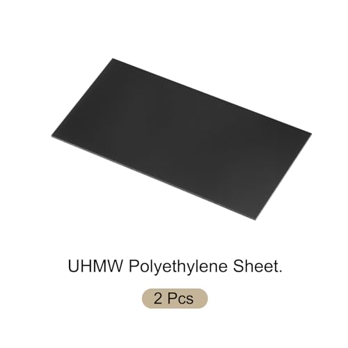 Image of 2pcs 6 x 12 Inch UHMW Polyethylene Sheets, 1 /8 Inch Thick Ultra High Molecular Weight Black Plastic Sheet [for Home, Industrial]