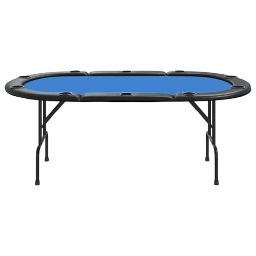 UJCHVHN Home Garden Klappbarer Pokertisch für 10 Spieler, blau, 206 x 106 x 75 cm – Bild 4