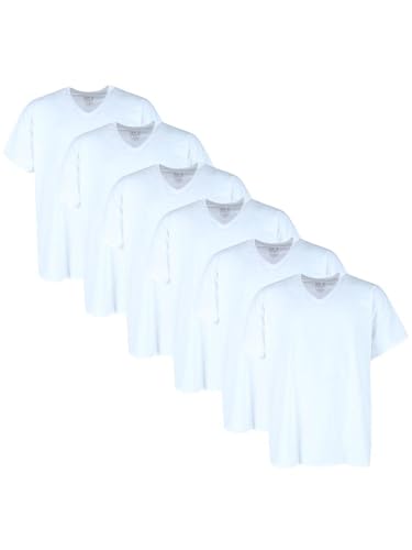 Fruit of the Loom 194422052744 Men Short Sleeve V-Neck T-Shirt White - 3XL - Pack of 62