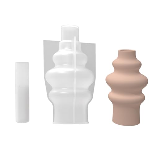 VIVIWI Prácticas macetas redondas de silicona resistente, molde de cemento, yeso, suministros para manualidades de jardín y decoración de interiores