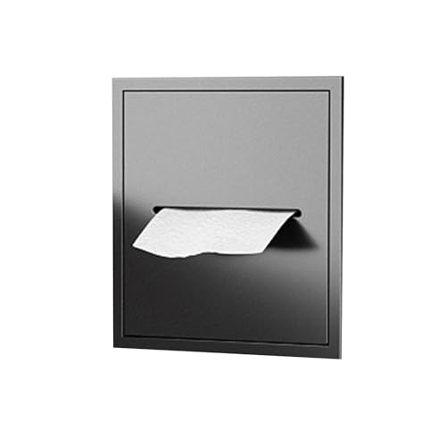 Regał toaletowy ze stali nierdzewnej, czarny, 20 x 20 x 12,5 cm, wbudowany schowek na papier toaletowy i akcesoria, nie wymaga płytek ściennych, idealny do małych łazienek