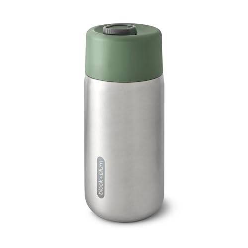 BLACK + BLUM Insulated Travel Cup | Sustainable Stainless Steel On-the-Go Mug, Dishwasher & Freezer Safe, Lid Lock, Leak-proof | Perfect for Hot & Cold Drinks | Olive, 11 oz / 340ml