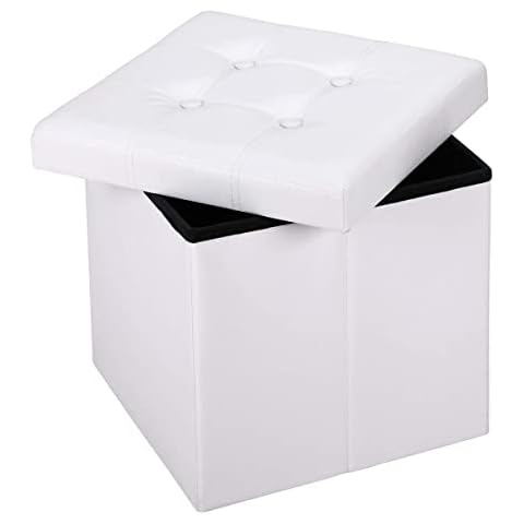 CASARIA Taburete Baúl Plegable Blanco Cover