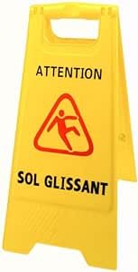 Panneau SIGNAGE autre Jaune Vinyle Avertissement Montage au sol Intérieur - Avertissement 62 centimètres x 62 centimètres LED Paysage One Size