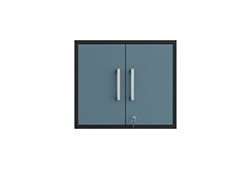Image of Manhattan Comfort Eiffel Garage Cabinets and Storage System, Set of 5, Blue