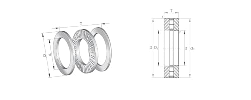 Roulement de butée à rouleaux 89306M cage et rondelle de roulement axial - 3