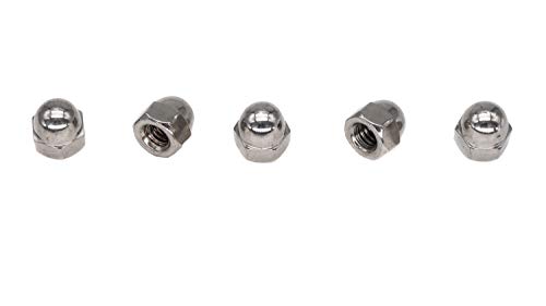 20pcs 1/4-20 Black Acorn Cap Nuts – 304 Stainless Steel, Rust-Proof & Durable