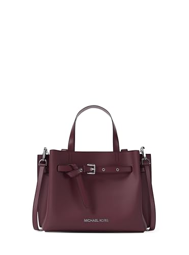 Michael Kors Womens Emilia Small Satchel Oxblood/Pebbled Leather One Size
