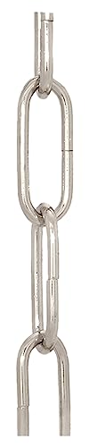 Image of B&P Lamp Nickel Plated, Heavy Duty Straight-Sided Chain, 3 Ft. Length