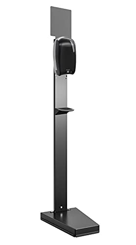 Desinfektionssäule mit Berührungslosem Desinfektionsmittelspender mit Sensor und Sprühfunktion zum Hinstellen MP928 + MP612, Farbe:Carbon/Transparent
