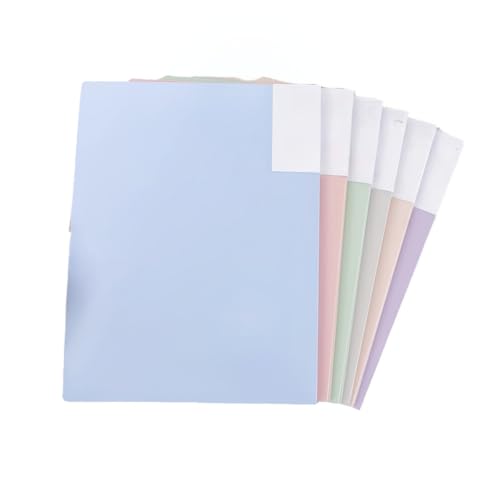 A4クリアファイル・固定式 | 多彩6色セット・ポケット付き・ウォーターカラーデザイン | 【学校・オフィスに最適な整理アイテム】 (30ポケット)