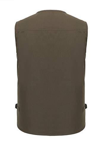 Image of Hbufnha Men's Casual Safari Travel Vest 16 Pockets Outdoor Work Vest Sleeveless Jacket Fishing Hiking Photograph