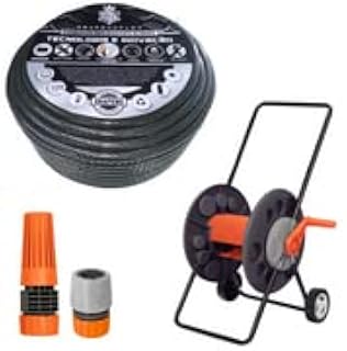 Mangueira para Jardim Ultra Resistente 40Mts com Carrinho Enrolador - GrafenoFlex