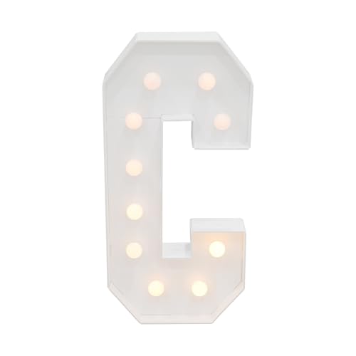 HUOMMGS Letras LED de luz cálida, letras luminosas grandes, letras luminosas con 10 luces LED, letras luminosas para decoración de habitaciones de juegos, decoración de bar y fiestas (C)