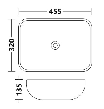 Image of CLUSTER Designer Matt Ceramic Table Top /Counter Top /Wash Basin For Bathroom And Livingroom Decor, Black And Golden Border, Rectangular, 455x320x135 MM
