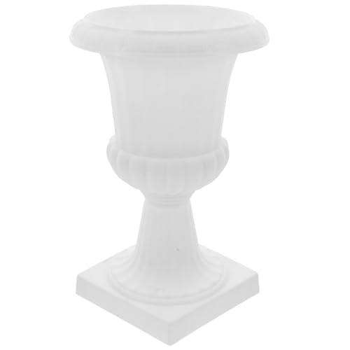Yardwe Roman Flower Vase White Urn Planter Plastic Urn Flower Pot Grecian Plant Pot Wedding Flowerpot Table Centerpiece Garden Urn Planter for Indoor Outdoor Decor