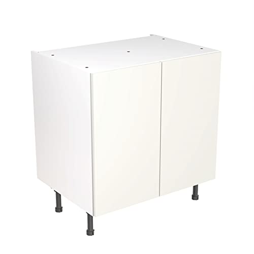 Kitchen Kit Flatpack Base Cabinet - Slab Door - Screwless Quick Build Kitchen Unit - Base Unit - 800x870mm - White Matt
