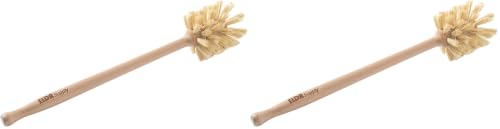 Image of ELDR Supply Bottle Brush, 14in Extra Long German Beechwood Handle, Strong Hemp Bristles, Zero Waste, Cleans and Scrubs Hard to Reach Wide Mouth Jars, Glasses, and Tumblers (Pack of 2)